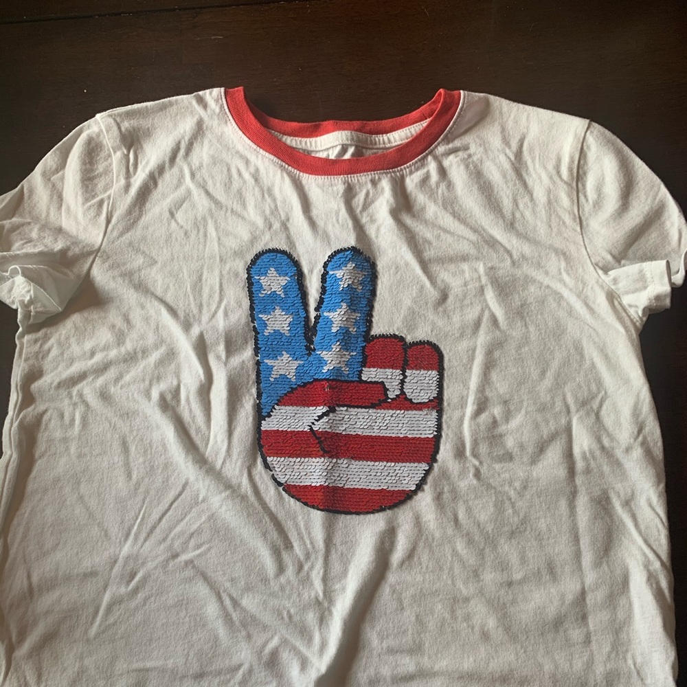 Girl Gap Large flip sequin tee